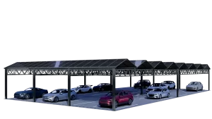 Solar pergola voor parkeerplaatsen